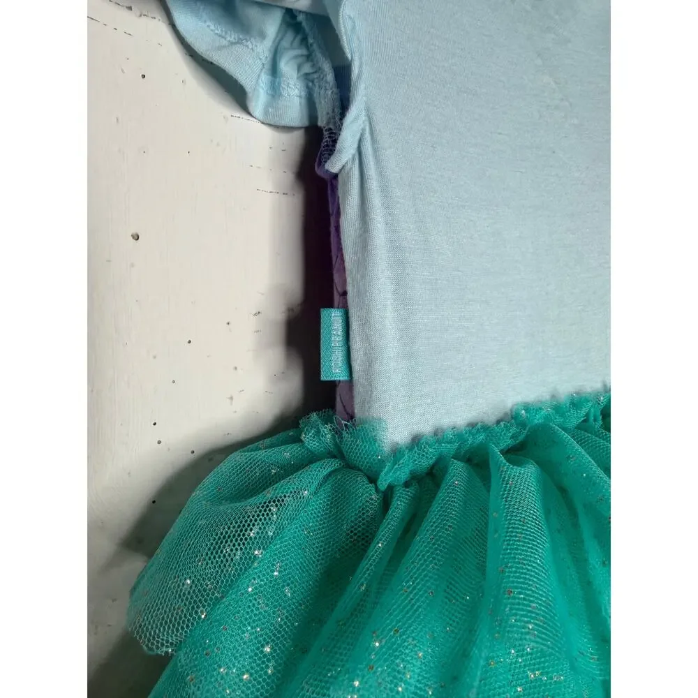 Posh Peanut Disney's The Little Mermaid Tulle Skirt Bodysuit Dress 3-6 Mo